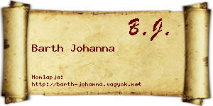 Barth Johanna névjegykártya